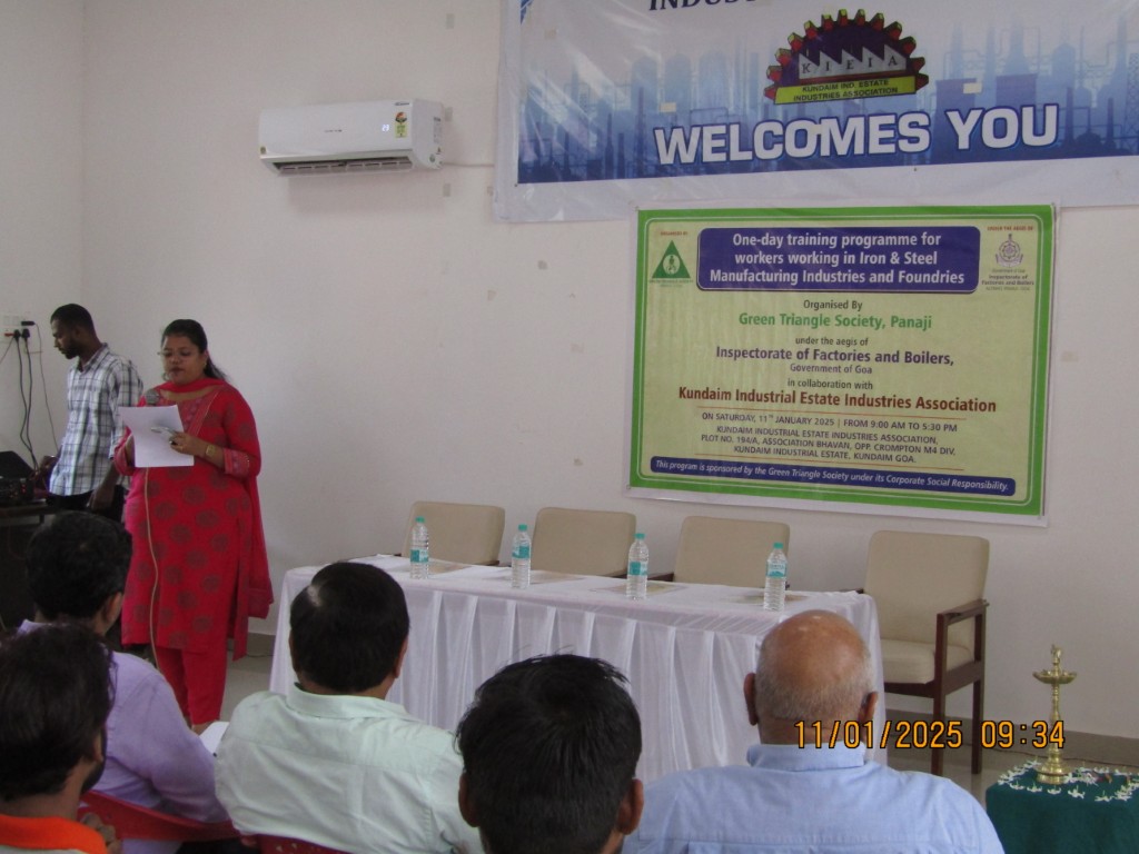 Glimpses of One day training programme for workers working in Iron & Steel Manufacturing Industries and Foundries, Kundaim Industrial Estate, 11.01.2025